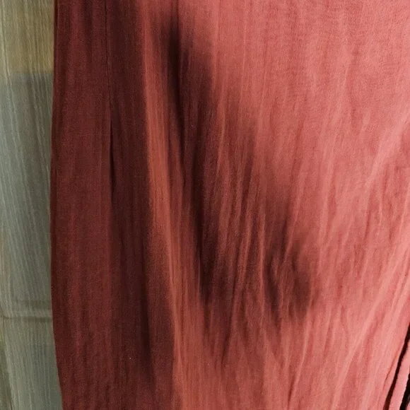 Asos Rusty Red Gauzy Sleeveless Wrap Maxi Dress 12 - Picture 5 of 7